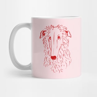 Borzoi (Pink and Red) Mug